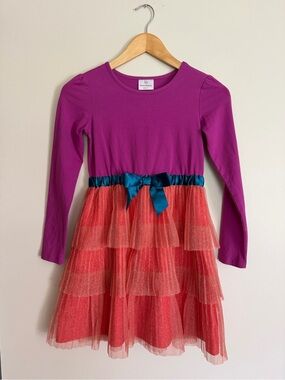 Hannah Andersson Shimmer Tiered Tulle Dress Girls fully lined Size 10